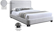 Nolita Linen Textured Fabric Queen Bed Grey - Gate FurnitureQueen Bed