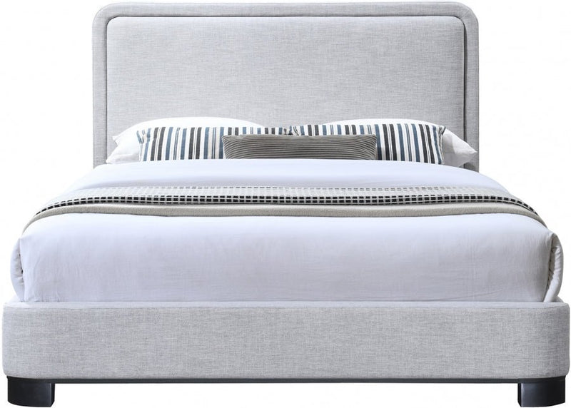 Nolita Linen Textured Fabric Queen Bed Grey - Gate FurnitureQueen Bed