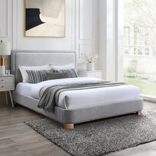 Nolita Linen Textured Fabric Queen Bed Grey - Gate FurnitureQueen Bed