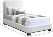 Nolita Linen Textured Fabric Twin Bed Cream - Gate FurnitureTwin Bed