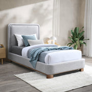 Nolita Linen Textured Fabric Twin Bed Grey - Gate FurnitureTwin Bed