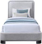 Nolita Linen Textured Fabric Twin Bed Grey - Gate FurnitureTwin Bed