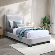 Nolita Linen Textured Fabric Twin Bed Grey - Gate FurnitureTwin Bed