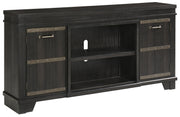 Noorbrook Black XL TV Stand w/Fireplace Option - Gate FurnitureTV Stand