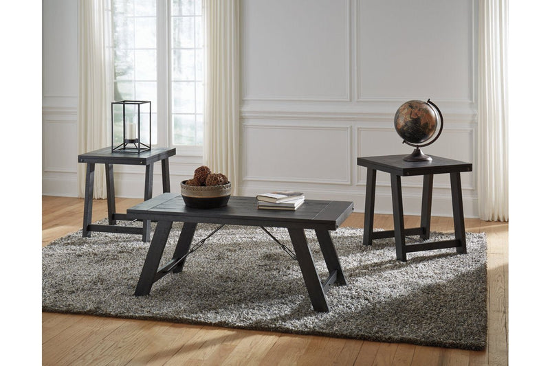 Noorbrook Black/Pewter Table (Set of 3) - Gate FurnitureOccasional Table Set