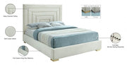 Nora Velvet King Bed Cream - Gate FurnitureKing Bed