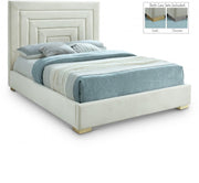 Nora Velvet King Bed Cream - Gate FurnitureKing Bed