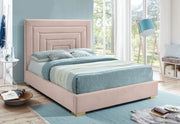 Nora Velvet King Bed Pink - Gate FurnitureKing Bed