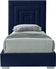 Nora Velvet Twin Bed Blue - Gate FurnitureTwin Bed