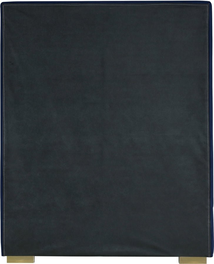 Nora Velvet Twin Bed Blue - Gate FurnitureTwin Bed