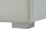 Nora Velvet Twin Bed Cream - Gate FurnitureTwin Bed