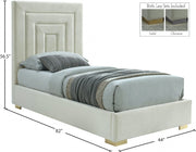 Nora Velvet Twin Bed Cream - Gate FurnitureTwin Bed