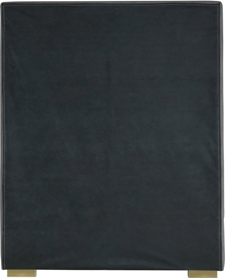 Nora Velvet Twin Bed Grey - Gate FurnitureTwin Bed