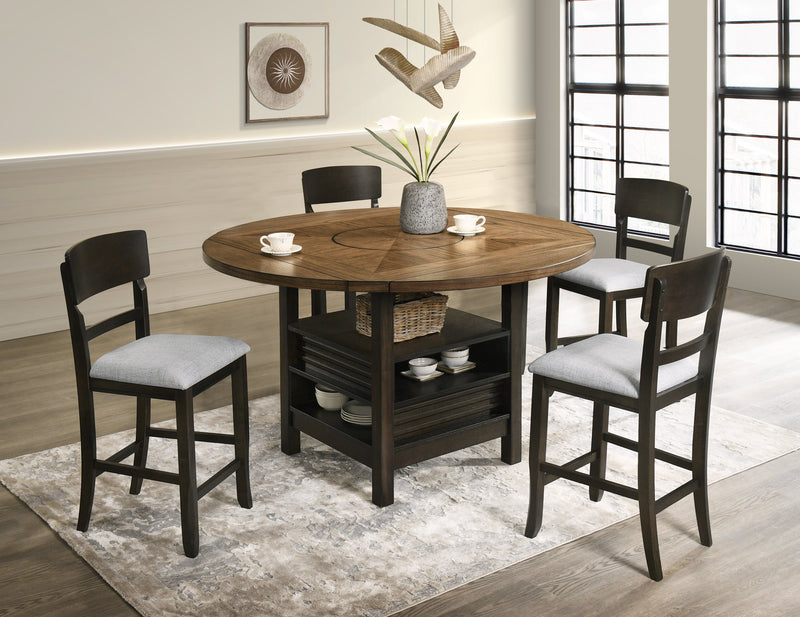Oakly Brown Round/Square Counter Height Dining Set - Gate FurnitureCounter Height Set