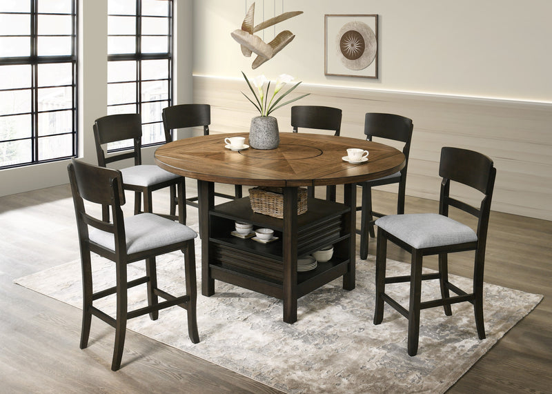Oakly Brown Round/Square Counter Height Dining Set - Gate FurnitureCounter Height Set
