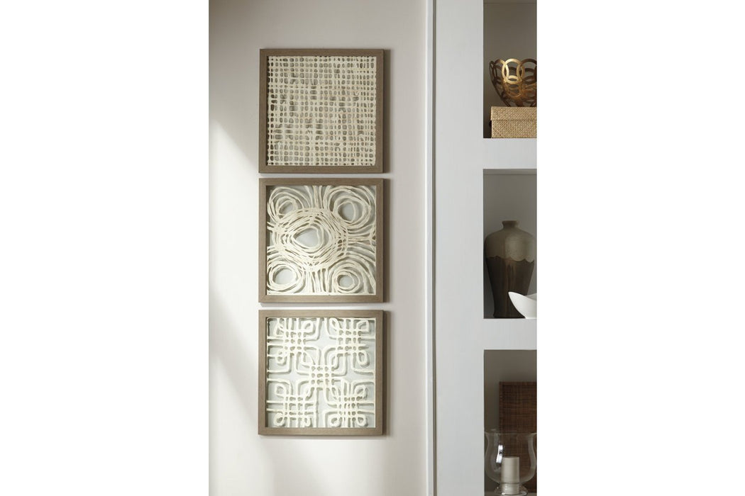 Odella Cream/Taupe Wall Decor (Set of 3) - A8010009 - Gate Furniture