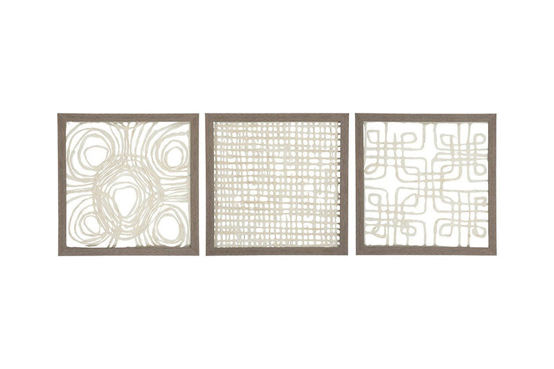 Odella Cream/Taupe Wall Decor (Set of 3) - Gate FurnitureWall Decor