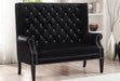 Odina Velvet Black High Back Loveseat - 4943-BK - Gate Furniture