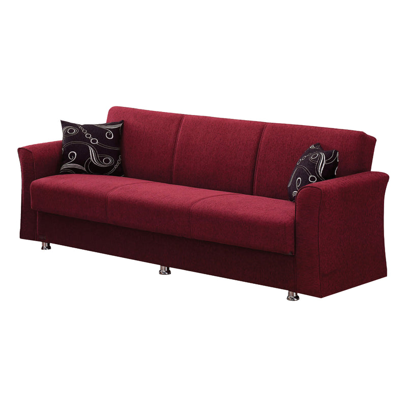 Ohio 89 in. Convertible Sleeper Sofa in Red with Storage - Gate FurnitureSleeper Sofa