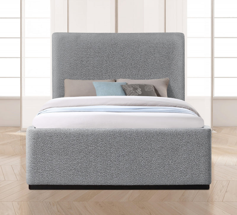Oliver Boucle Fabric Full Bed (3 Boxes) Grey - OliverGrey-F