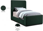 Oliver Boucle Fabric Twin Bed (3 Boxes) Green - Gate FurnitureTwin Bed