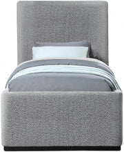 Oliver Boucle Fabric Twin Bed (3 Boxes) Grey - Gate FurnitureTwin Bed