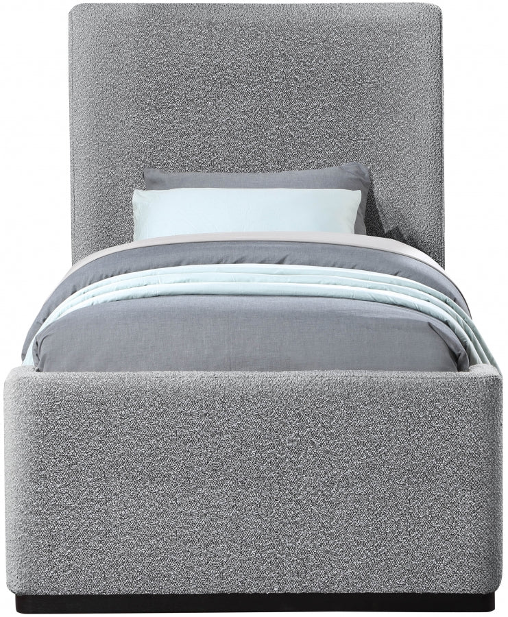 Oliver Boucle Fabric Twin Bed (3 Boxes) Grey - Gate FurnitureTwin Bed