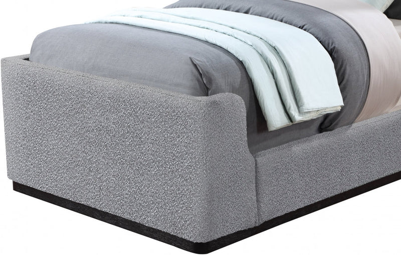 Oliver Boucle Fabric Twin Bed (3 Boxes) Grey - Gate FurnitureTwin Bed