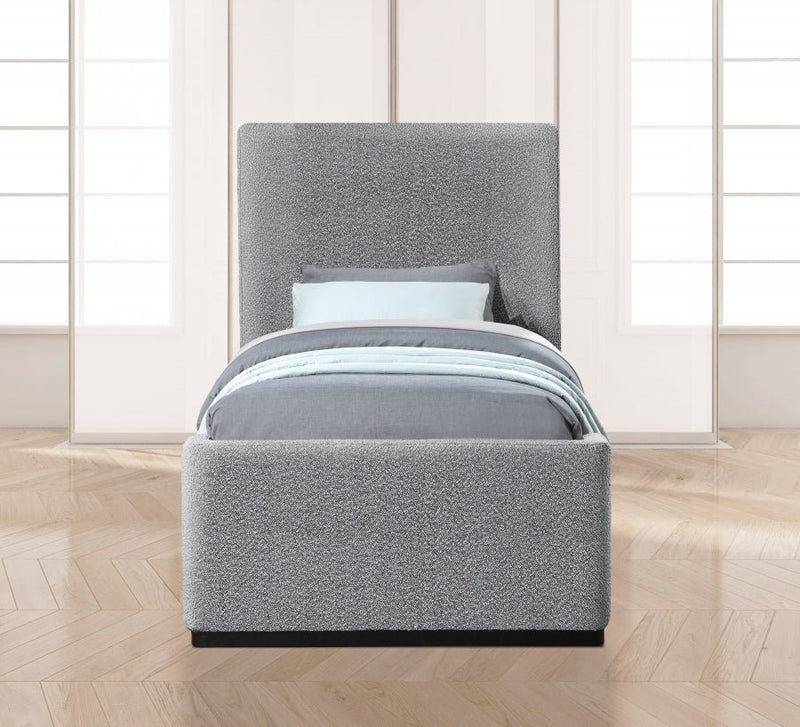 Oliver Boucle Fabric Twin Bed (3 Boxes) Grey - Gate FurnitureTwin Bed