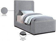 Oliver Boucle Fabric Twin Bed (3 Boxes) Grey - Gate FurnitureTwin Bed