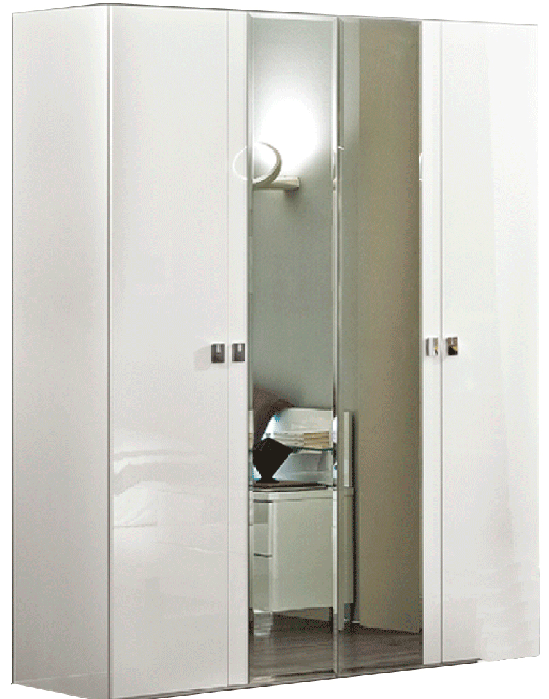 Onda 4 Door Wardrobe White - i23995 - Gate Furniture