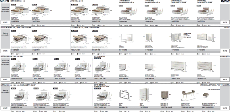 Onda Legno White Bedroom Set - Gate Furniture