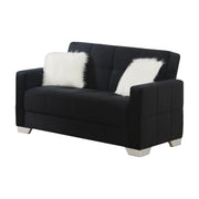 Ontario 65 in. Convertible Sleeper Loveseat in Black with Storage - Gate FurnitureLoveseat