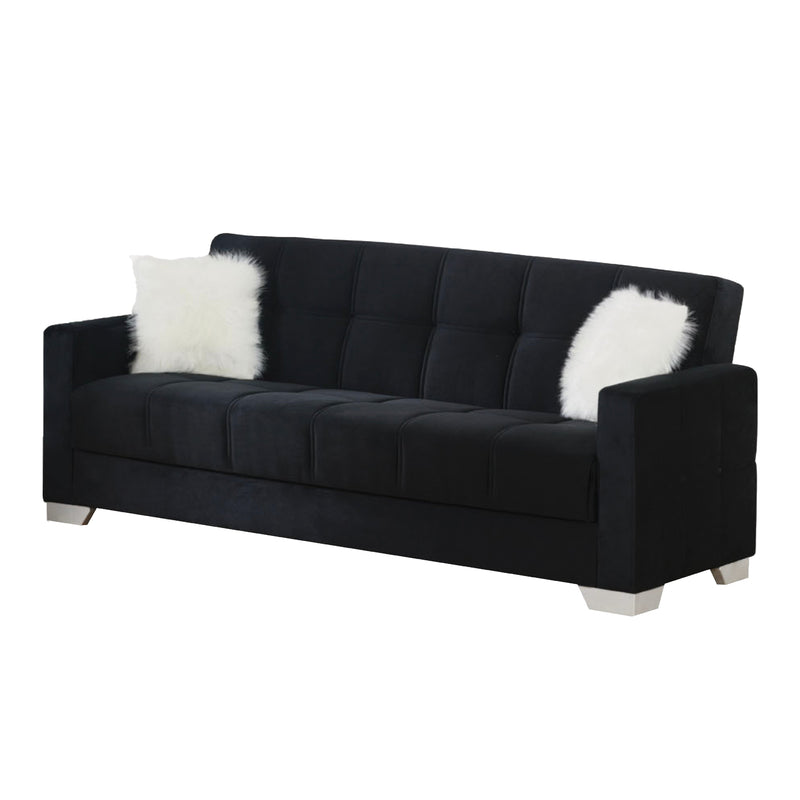 Ontario 90 in. Convertible Sleeper Sofa in Black with Storage - Gate FurnitureSleeper Sofa