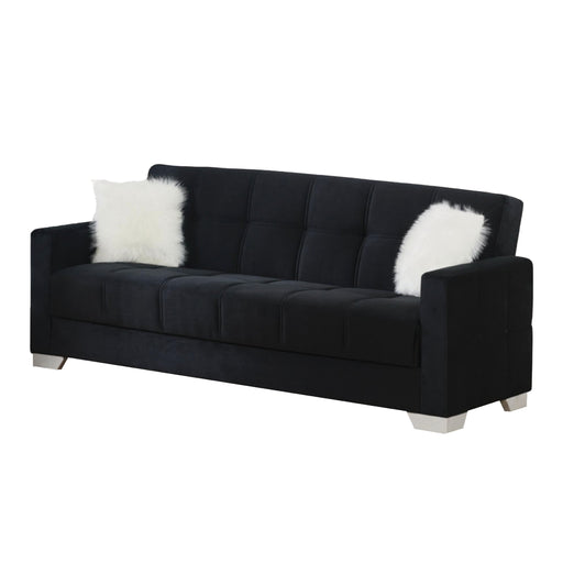 Ontario 90 in. Convertible Sleeper Sofa in Black with Storage - Gate FurnitureSleeper Sofa