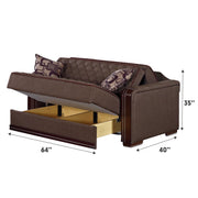 Oregon 64 in. Pull Out Sleeper Loveseat in Brown with Storage - Gate FurnitureLoveseat