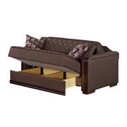 Oregon 64 in. Pull Out Sleeper Loveseat in Brown with Storage - Gate FurnitureLoveseat