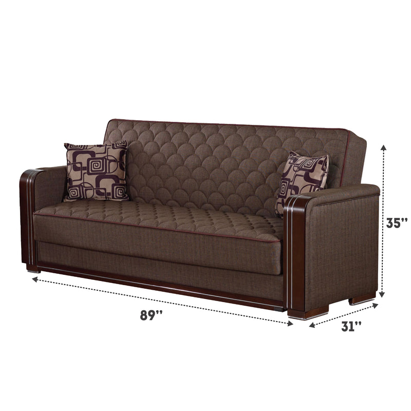 Oregon 89 in. Convertible Sleeper Sofa in Brown with Storage - Gate FurnitureSleeper Sofa