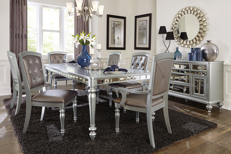 Orsina Silver Mirrored Extendable Dining Set - Gate FurnitureDining Room Set