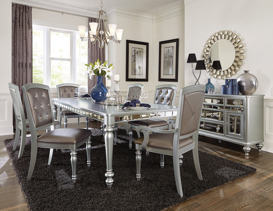 Orsina Silver Mirrored Extendable Dining Set - Gate Furniture