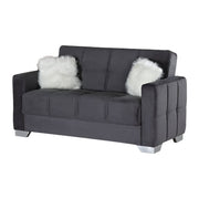 Ottawa 65 in. Convertible Sleeper Loveseat in Grey with Storage - Gate FurnitureLoveseat