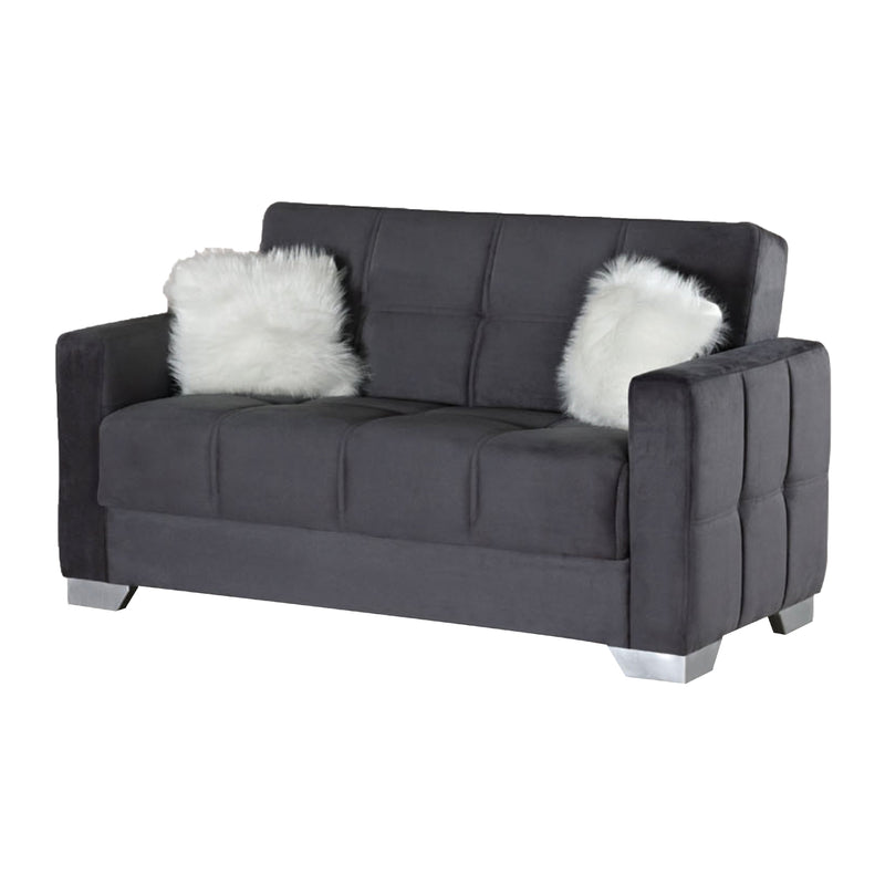 Ottawa 65 in. Convertible Sleeper Loveseat in Grey with Storage - Gate FurnitureLoveseat