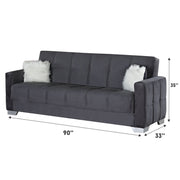Ottawa 90 in. Convertible Sleeper Sofa in Gray with Storage - Gate FurnitureSleeper Sofa
