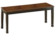 Owingsville Black/Brown Dining Bench - Gate FurnitureAccent Bench