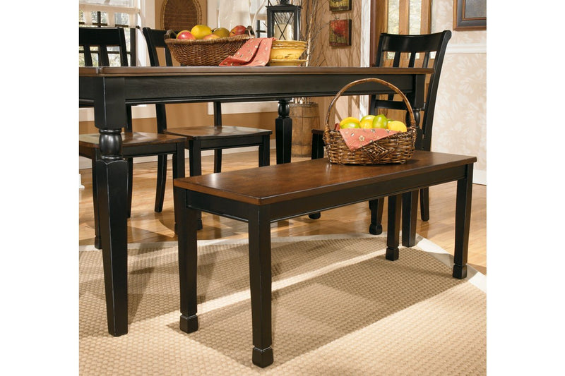 Owingsville Black/Brown Dining Bench - Gate FurnitureAccent Bench
