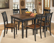 Owingsville Black/Brown Rectangular Dining Set - Gate FurnitureDining Room Set