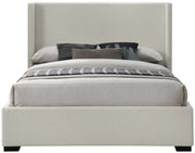 Oxford Linen Textured King Bed (3 Boxes) Beige - Gate FurnitureKing Bed
