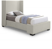Oxford Linen Textured Twin Bed (3 Boxes) Beige - Gate FurnitureTwin Bed