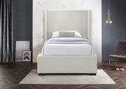 Oxford Linen Textured Twin Bed (3 Boxes) Beige - Gate FurnitureTwin Bed