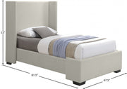 Oxford Linen Textured Twin Bed (3 Boxes) Beige - Gate FurnitureTwin Bed